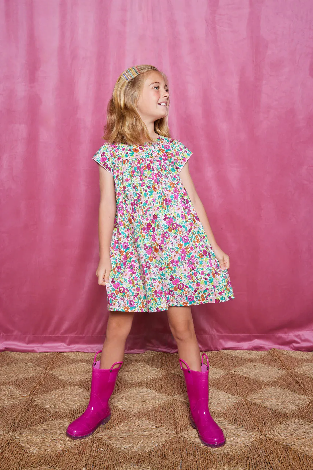 Charlotte Dress- Magenta Floral