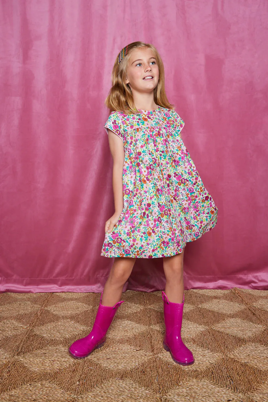 Charlotte Dress- Magenta Floral