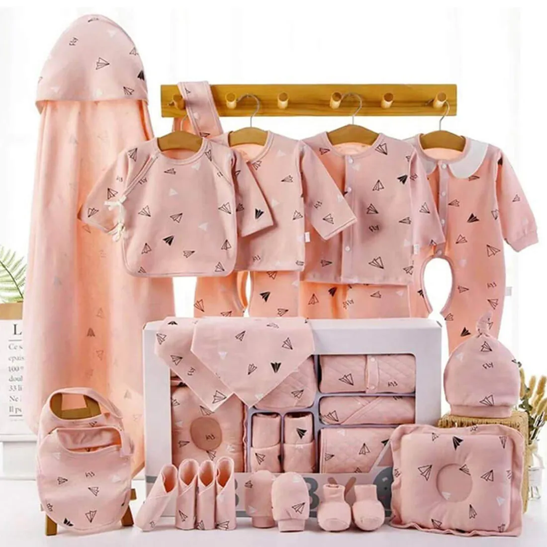 Newborn Baby Boy/Baby Girl 21pcs Gift Box, Peach (0 - 12 Months)